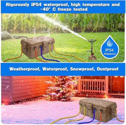 Hrensaw Medium Outdoor Electrical Box, IP54 Waterproof Extension Cord Cover w/6 - Image 5