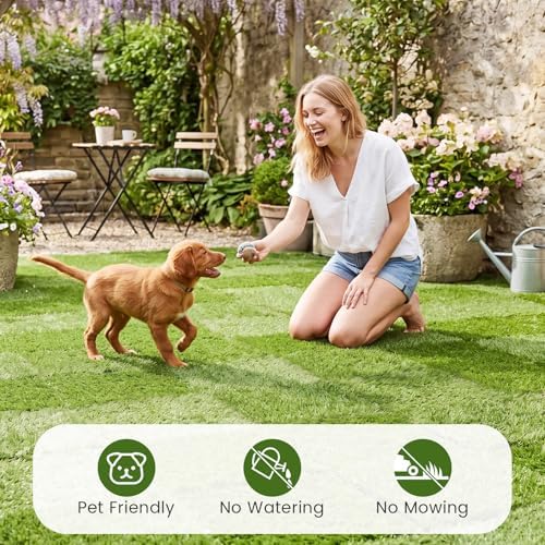 GIANTEX Artificial Grass Interlocking Deck Tiles, Snap-Together Outdoor Grass - Image 5