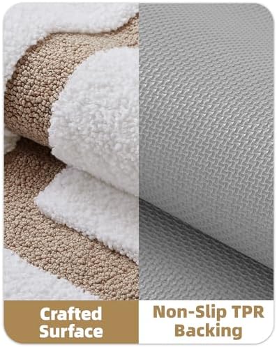 Color&Geometry White Bathroom Rugs 36x24, Extra Soft Absorbent Microfiber Bath - Image 5