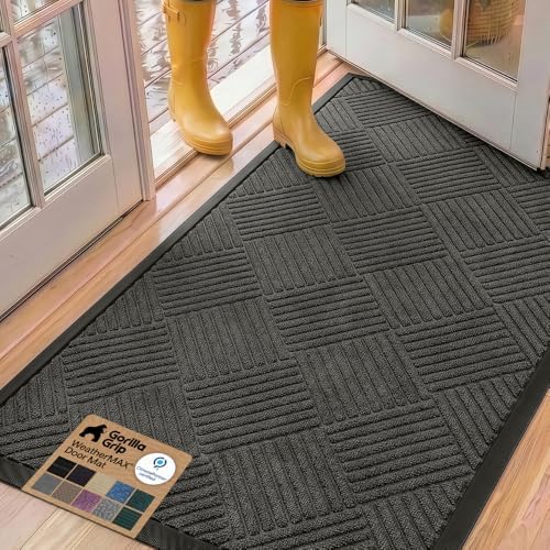 GORILLA GRIP WeatherMAX Door Mat, Indoor Outdoor Use by GorillaGrip