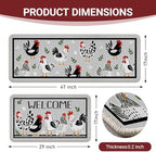 Welcome Farmhouse Chicken Kitchen Rugs Set of 2 - Image 3