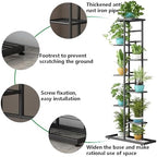LINZINAR 8 Tier Plant Stand Indoor Outdoor Metal Flower Pot Display Shelf - Image 4
