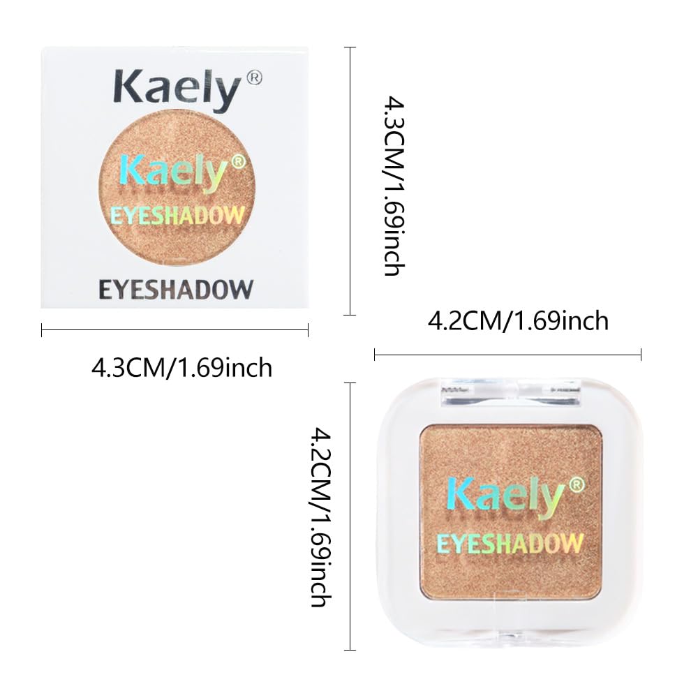 Glitter Single Eye Shadow Palette Makeup, Golden Sparkle Shimmer Monochrome Eyeshadow For Old Women, Mini Pressed Pigmented Waterproof Sombras Para Ojos,Vegan, Talc, Paraben&Cruelty Free, 06