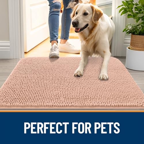 OLANLY Dog Door Mat for Muddy Paws 59x32, Super Absorbent Chenille Mud Mat - Image 6