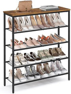 VASAGLE 5-Tier Shoe Rack, 18-24 Pairs, Metal Mesh by VASAGLEbySONGMICSHOME