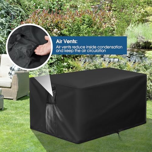 Outdoor Fire Pit Cover Rectangular Waterproof-44x34x14in - Image 5