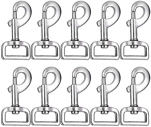 10pcs Swivel Snap Hooks for Dog Leash Collar Linking, Metal Heavy Duty Eye by LuckyGoddness