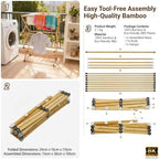 Bamboo Clothes Drying Rack, 3-Tier Tall Laundry Drying Rack - Image 2
