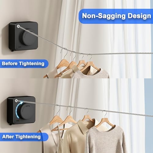 2 Pack Retractable Clothesline Indoor & Outdoor, 16.2Ft Non-Sagging - Image 4