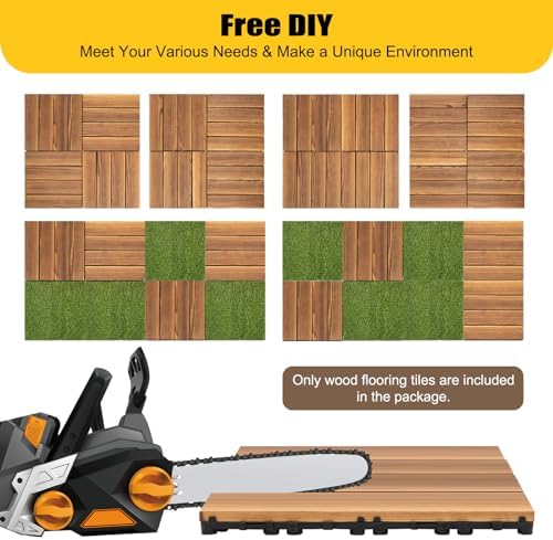 36 Pcs Interlocking Wood Deck Tiles, Dark Coffee - Image 2