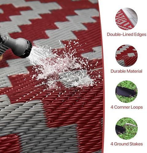 GENIMO Outdoor Rug, Waterproof Plastic Rugs - Image 6