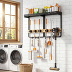 Broom Holder Wall Mount – Wall Mounted Broom, Hanging Cleaning Tool Organizer - Image 5
