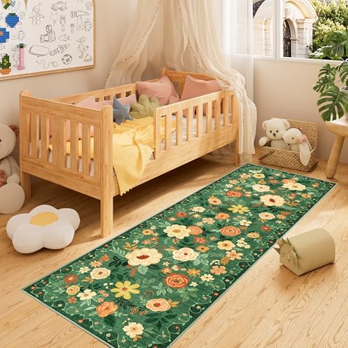 DUKINO 2x10 Runner Rug, Washable Kitchen Runner Rug Non Slip, Dark Green - Image 4
