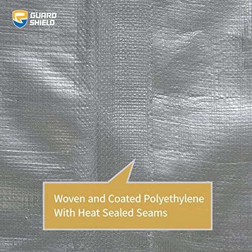 GUARD SHIELD Tarps Heavy Duty Waterproof 16x20 Feet Silver/Black Poly Tarp - Image 5