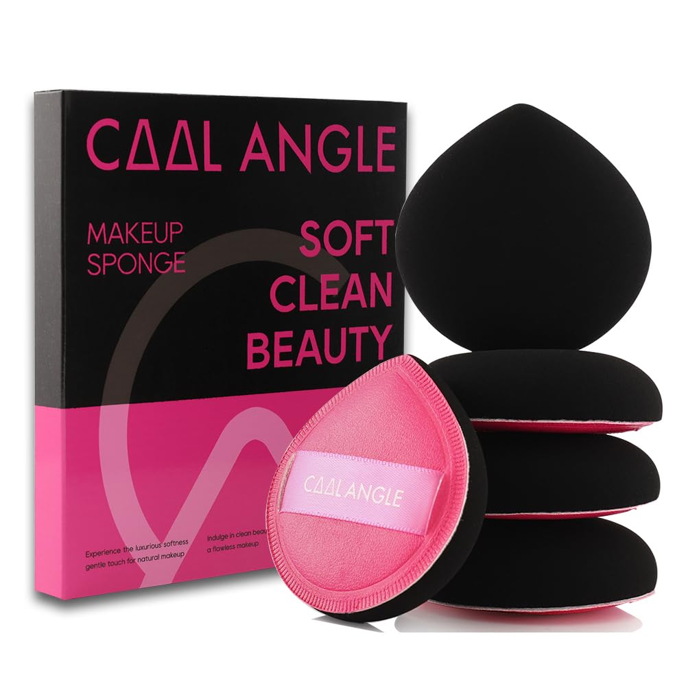5Pcs Makeup Sponge Latex-Free Soft Blender Sponge Perfect for Liquid Foundation Concealer Cream Powder, Beauty Sponge Gift Set for Long-lasting and Natural Makeup, Pink, Medium