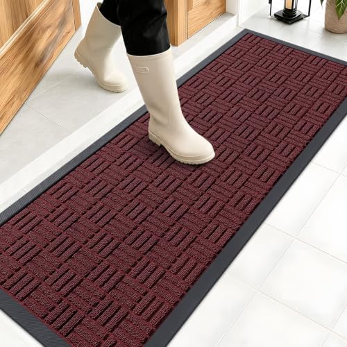 OLANLY Front Door Mat Outside Entrance 47x17, Heavy-Duty Rubber Doormat by OLANLY