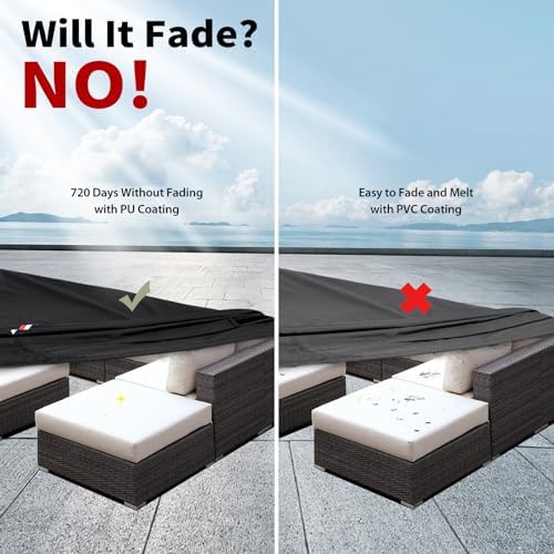 KylinLucky Outdoor Patio Coffee Table Covers 48 x 28 inch Waterproof - Image 5