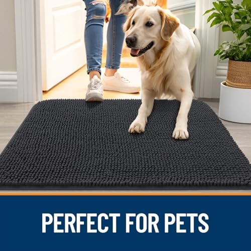 OLANLY Dog Door Mat for Muddy Paws 59x20, Super Absorbent Chenille Mud Mat - Image 6