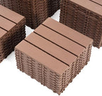 Plastic Interlocking Deck Tiles 12"x12" Waterproof Outdoor Patio Flooring PP - Image 5