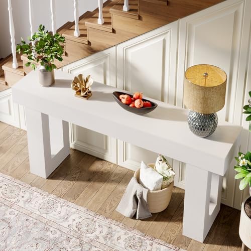 Tribesigns 63-Inch Long Console Table, Farmhouse Wooden Sofa Table Behind The - Image 5