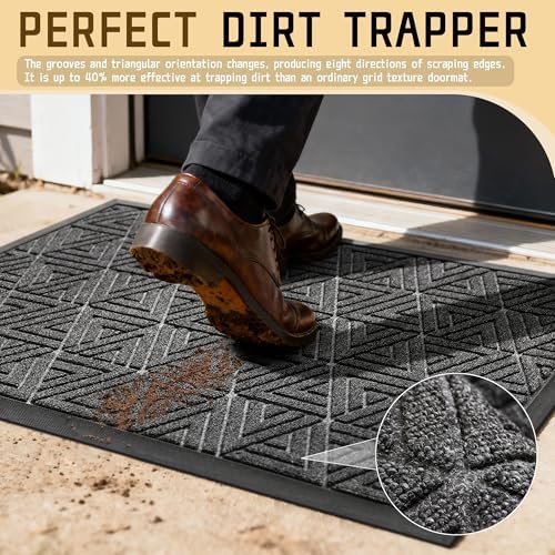 Yimobra Indoor Outdoor Mats for Front Door, Mix Grey - Image 4