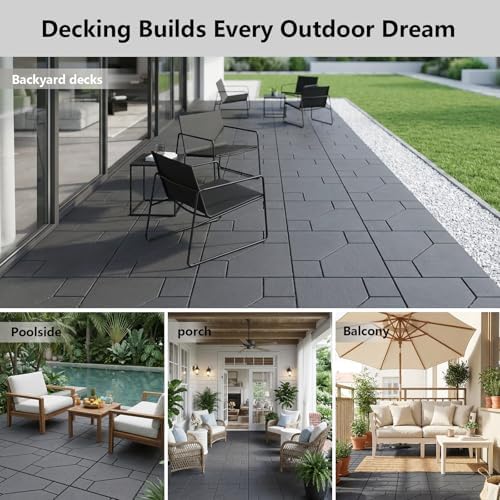 44 Interlocking Deck Tiles 12x12in +12 Edges Trim & 4 Corners - Image 5