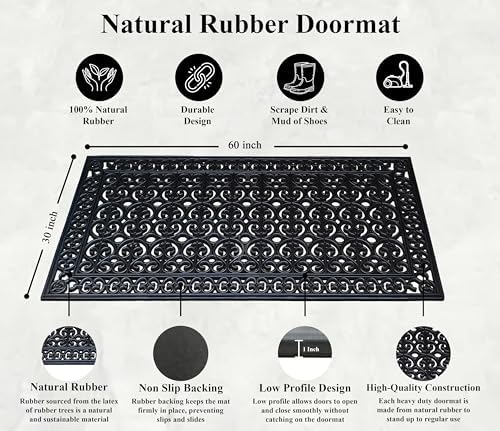 A1 Home Collections 23-LB Heavy Duty Rubber Doormat 30"×60" - Image 3