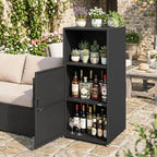 Tangkula Rattan Outdoor Storage Cabinet - Image 2