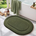 Color&Geometry Oval Green Bathroom Rugs 32x20, Extra Soft Absorbent Microfiber by COLORG