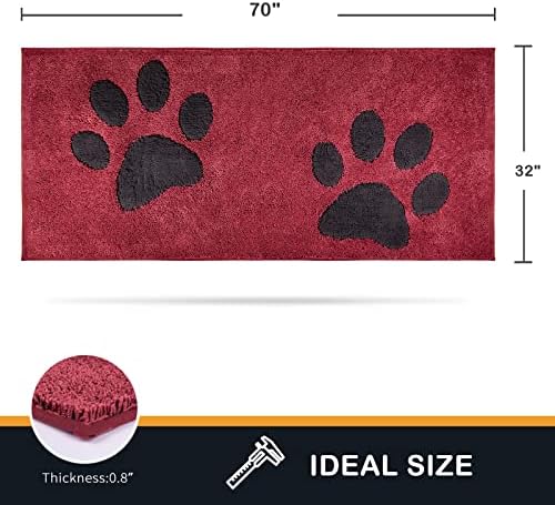 PURRUGS Hallway Runner Rug, Burgundy Red - Image 2
