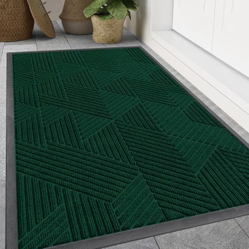 Smiry Front Door Mat Outside Entrance, Low Profile Rubber Doormat by Smiry