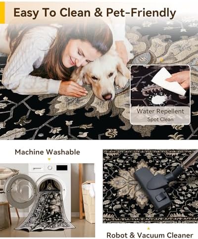 RELEANY Washable Area Rug, Large 9'x12' - Image 6