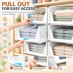 SNSLXH Closet Organizers and Storage, 5 Pack Stackable Closet Bins - Image 4