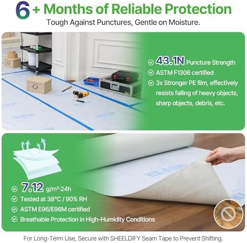 39" x200' Heavy-Duty Floor Protection | Construction Grade Carpet Protector | - Image 3