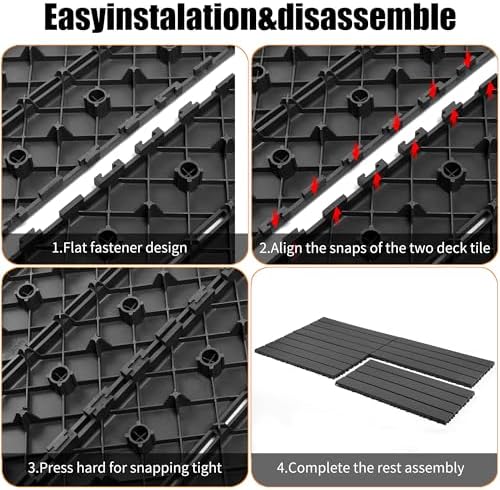 24"x12" Plastic Interlocking Deck Tiles, 24 Pack Patio Flooring Waterproof - Image 4