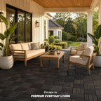 Acacia Interlocking Deck Tiles, 12 Slats, Ebony Black - Image 4