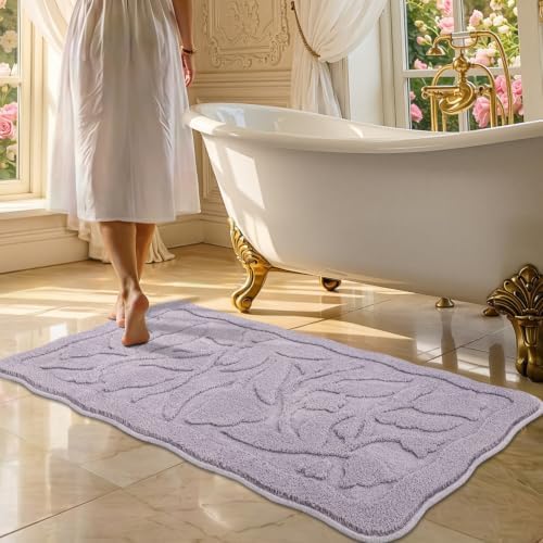 BSICPRO Large ‌Bathroom Rugs, 24x43 Floral Bath Mats by BSICPRO
