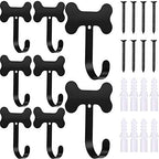 Hotop 8 Pcs Dog Bone Leash Hooks Wall Mounted Stainless Steel by HOTOP