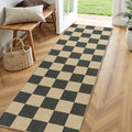 Lessymo Checkered Easy Jute 2x6 Rug, Kitchen Runner Washable Rugs Non Slip by Lessymo