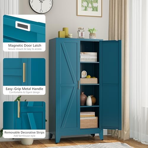 Bevivog 61" Farmhouse Metal Storage Cabinet - Image 7