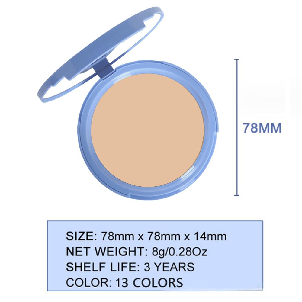 evpct Oil Control Pressed Face Powder Compact for Women, Translucent Setting Powder Makeup Foundation for Women, Waterproof Long Lasting Lightweight, polvo compacto de maquillaje, 125 Ivory Buff