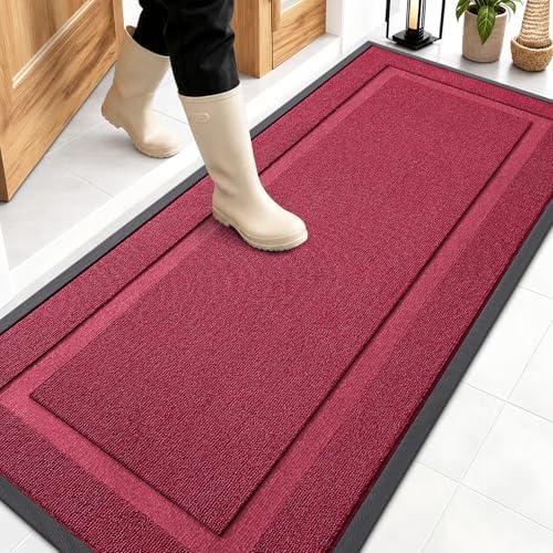 OLANLY Front Door Mat Outside 59x23, All-Season Heavy-Duty Rubber Doormat by OLANLY