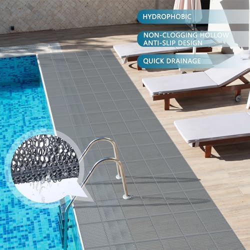 Tondiamo Pool Mats Non Slip Drainage Floor Pool Deck Mats, 3X 20 Ft - Image 4