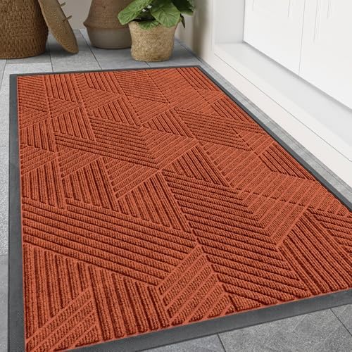 Smiry Front Door Mat Outside Entrance, Low Profile Rubber Doormat by Smiry
