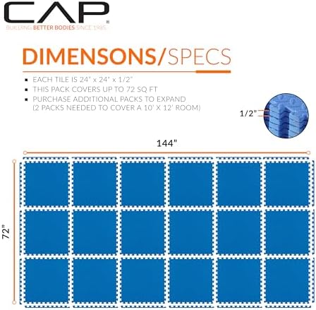 CAP Puzzle Exercise Mats | 1/2” Thick EVA Interlocking Foam Tiles - Image 4