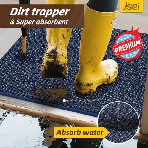 JSEI Dirt Trapper Door Mat 32" x 48", Non-Slip Washable Doormats - Image 5