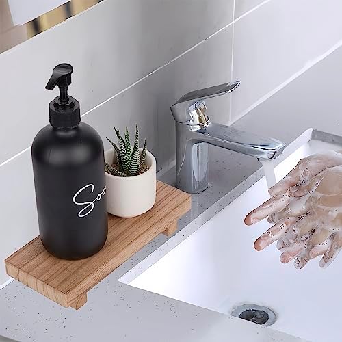 Wood Bathroom Tray Farmhouse Decor Kitchen Soap Holder, 8.7"x3.6" Brown - Image 2