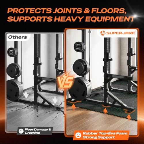 SUPERJARE 0.56'' Thick 96 Sq Ft Rubber Top Gym Flooring - Image 4