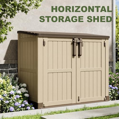 Plastic Outdoor Storage Shed, 36 Cu Ft Waterproof Outdoor Storage Cabinet - Image 5