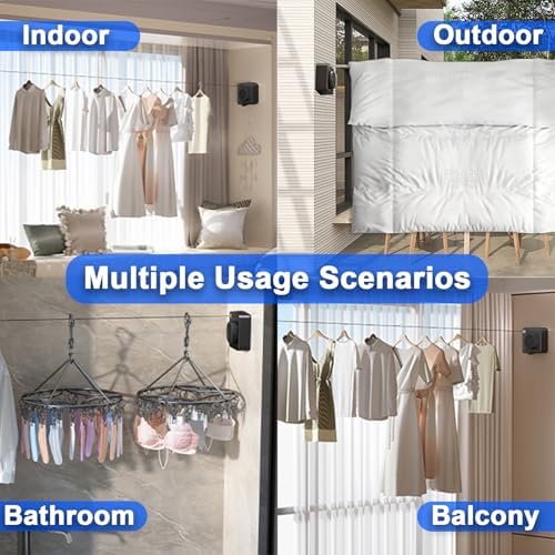 2 Pack Retractable Clothesline Indoor & Outdoor, 16.2Ft Non-Sagging - Image 6